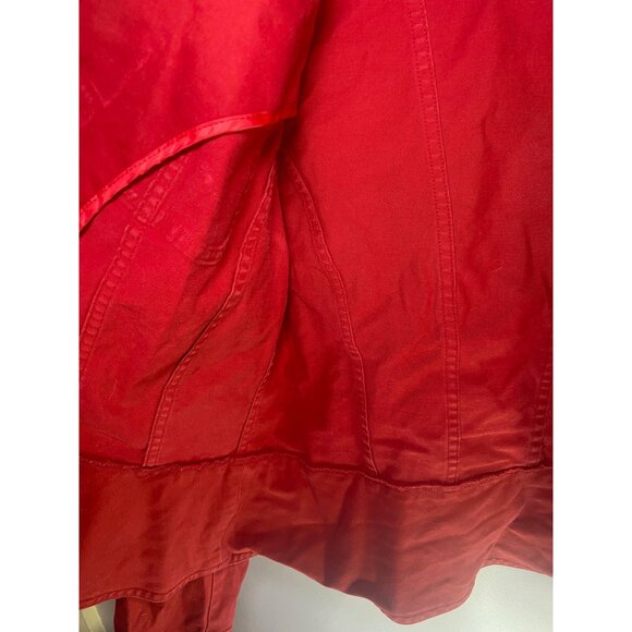 Talbots Womens Red Button-Up Jacket With Pockets Sz 16 Stretchy - Picture 5 of 9